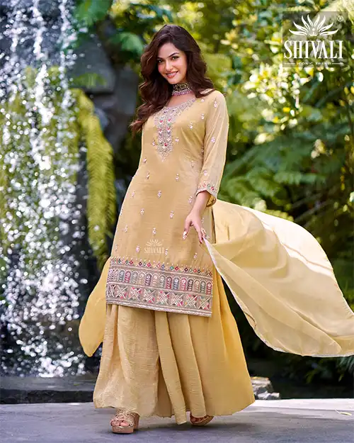 Yellow Long Straight with Palazzo