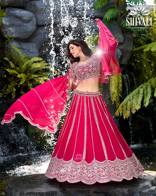 Crop-Top with Net Dupatta